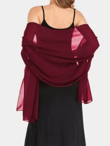 1pc Fashion Evening Dress Shawl, Lightweight Shawl, Extra Long Bridal Shawl For Women, Suitable For Wedding Party - A - View 11