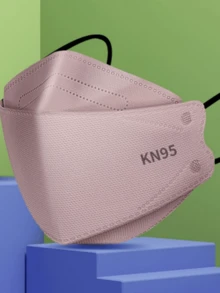 10片装成人柳叶形KN95莫兰迪独立包装透气口罩，极具吸引力的一次性防护口罩 - 彩色 - 查看 4