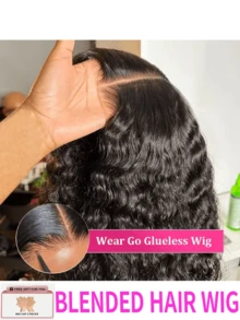 自然卷曲蕾丝前部无胶假发 巴西真人发质 女士 4*4 5*5 13x4 13x6 深波浪蕾丝闭合假发 预拔婴儿发 自然发际线 耐高温纤维合成假发 - 自然色&黑色系 - 查看 2