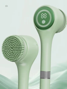 GENAI Electric Body Scrubber With Replaceable Heads, Long Handle, Powerful Motor & Gentle Bristles, Deep Cleansing & Exfoliating Brush For All Skin Types