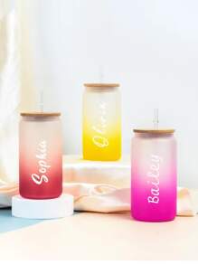 个性化亚克力吸管杯，理想的婚礼新娘礼物、生日和节日礼物 - 多色 - 查看 7