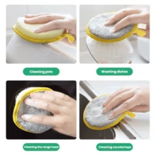 2/10pcs Double-Sided Cleaning Sponge, Round Dishcloth, Minimalist Style Dishcloth, Round Cleaning Sponge, Cleaning Cloth, Non-Stick Dishcloth, Antibacterial Washable Cleaning Brush, Sink Or Stove Cleaning Cloth, Antibacterial Washable Cleaning Brush, Kitchen Supplies, Kitchen Cleaning Tools Suitable For Sink Or Stove Cleaning Cloth, Dishwashing, Pot Cleaning, Range Hood Cleaning, Kitchen Supplies, Kitchen Cleaning Tools (Random Color Delivery), Home Cleaning, Kitchen Cleaning, Party Cleaning