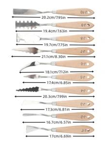 9 件/8 件/7 件/4 件/3 件美术油画调色刀、丙烯水彩颜料刮刀、抹刀、画笔套装、学校用品、返校