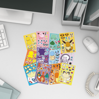 pokemon 12 piezas de pegatinas DIY creativas y lindas de dibujos animados, pegatinas decorativas para tazas, pegatinas para decorar el refrigerador, adecuadas para scrapbooking, botellas de agua, cuadernos y otros artículos, ideales para fans del anime