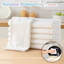 6pcs 30*30cm Oil-Free And Lint-Free Kitchen Dishcloth, Thickened Super Absorbent Dishcloth, Tablecloth, Hand Towel, Scouring Pad