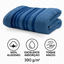 Bath Towel Set 4 Pieces 100% Cotton Thick Super Soft Terry Excellent Absorption New Premier Valletex - 藍色 - 查看 3