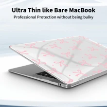 Transparent Bowknot Protective Case, Compatible With MacBook, Durable Plastic Hard Shell Protective Cover Compatible With Macbook Air Pro