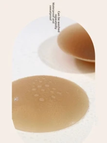 1 Pair Plus Size Silicone Invisible Nipple(8/10cm) Covers Pasties For Party Events - Khaki - View 4