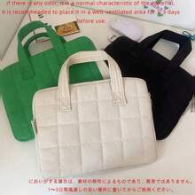 YOONI 1PC Ins Style Minimalist And High-End Plaid Computer Bag, Solid Color IPad Protective Handbag Suitable For Students And Office Workers
