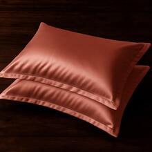 Kit 4 Satin Silk Pillowcases With 4 Flaps 50x70cm Anti-Frizz Pillow Cover For Soft Hair And Skin - 乾枯玫瑰色 - 查看 2