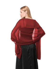 1pc Fashion Evening Dress Shawl, Lightweight Shawl, Extra Long Bridal Shawl For Women, Suitable For Wedding Party - A - View 22