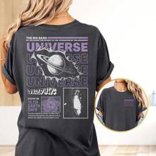 The Universe Unisex Streetwear T-Shirt - 黑色 - 查看 1