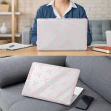 Transparent Bowknot Protective Case, Compatible With MacBook, Durable Plastic Hard Shell Protective Cover Compatible With Macbook Air Pro