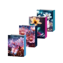 10pcs Flower & Butterfly Tote Bags - Glitter Attached Design, Reusable High-End Fashion Shopping Bags, Flat Paper Bags, Wedding Party Birthday Gift Packaging Bags, Jewelry And Cosmetics Storage Bags. Suitable For Retail Stores, Boutiques, Parties, Corporate Events, Birthdays, Holidays, Christmas And Valentine's Day