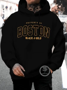 Boston Sweatshirt Cold Weather Jacket Printed Jacket Various Colors Premium Line Immediate Shipping - Yellow - View 2