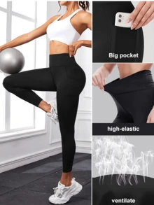 4pcs Sport High Waisted Seamless Leggings For Women - Slim Tummy Control Butt Lifting Legging For Running Cycling Yoga Pickleball Exercise Casual - 4 CÁI (Đen + Xám + Đỏ + Xanh) - Xem 3