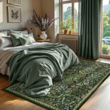 1pc Luxurious Floral Bohemian Area Rug, European And American Minimalist Classical Botanical Elements Rectangle Plush Soft Washable Area Rug, Suitable For Outdoor, Entryway, Living Room, Bedroom, Laundry Room, Bathroom, Game Room, All Season Large Size Wall-To-Wall Home Decor Carpet - Multicolor - View 5