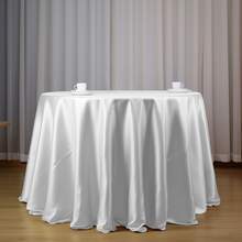 Satin Tablecloth For Wedding Reception - Round & Rectangular Wrinkle-Resistant Party Table Cover Multi Colors, Silky Shine For Birthday, Banquet, Themed Decor 1pc