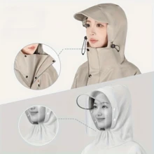 Raincoat For Electric Cars, Battery Motorcycles, Long Rainproof Poncho For Men And Women - 黑色 - 查看 5
