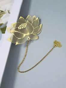 1PC Metal Bookmarks With Tassel, Beautiful Hollow Metal Brass Bookmark, Metal Leaf Flower Bookmarks, For Book Lovers, Writers, Readers, Teens, Men, Women, Adults, A Must-Have For Back-To-School Season - Gold - View 25
