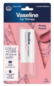 Vaseline [4.2克]| 斋月吉祥| 开斋后焕发光彩|凡士林蜜桃润唇膏| 深层滋养极度干燥的双唇| 纯素润唇护理|