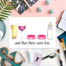 1pc Funny New Family Member Congratulations Card Cute BabyShower Card For New Mom Dad Parents, Couple Greeting Card, And Then There Were Four - For Birthday, Baptism - For New Parents & Friends - Perfect Gift For BabyShower - Multicolor - View 8