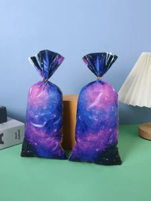 50 Pcs Colorful Starry Sky Gift Bags, Plastic Glass Paper Gift Bags, Mysterious Starry Sky Themed Gift Packaging Bags, Storage Bags, Colorful Starry Sky Gift Bags, Suitable For Party Decoration, Birthday Party Decoration, Wedding Party Decoration, Baby Party Decoration, Bridal Shower Packaging Bags, Party Gift Packaging Bags, Christmas Party Decoration Supplies