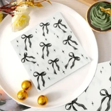 20pcs Black Bow Printed Disposable Paper Napkins - Multicolor - View 7