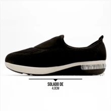 Modare Women's Gym Casual Sneakers Comfortable Orthopedic Shock Absorbing Everyday Stylish Original - màu đen - Xem 5