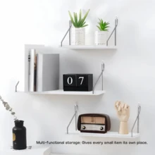 [Trang trí phòng Giáng sinh] 1 kệ gỗ treo tường đơn giản theo phong cách Bắc Âu, giá để đồ treo tường, kệ gỗ nổi, đồ dùng sắp xếp cho phòng khách, phòng ngủ, phòng tắm, trang trí nhà cửa, trang trí tường - trắng - Xem 1