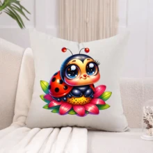 Pegatina de transferencia de calor con mariquita de siete estrellas linda y de ojos grandes, se puede lavar, planchar y parchar con agua, adecuada tanto para hombres como para mujeres en camisetas, vaqueros, chaquetas, mochilas, gorras, etc.