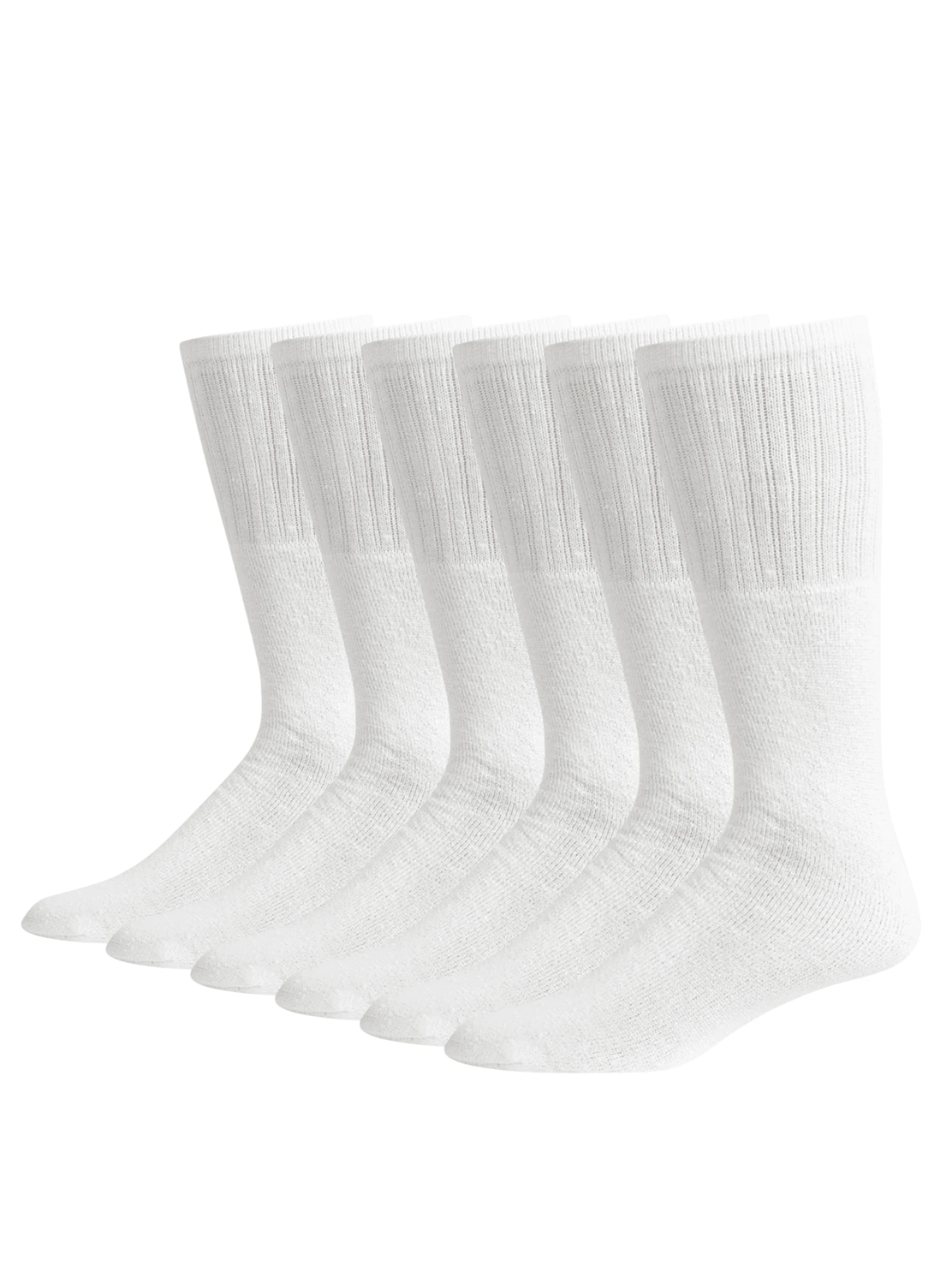 6 Pairs Over The Calf Tube Socks Premium Cushion Sports Athletic Knee High Socks Support Workout Running Socks Comfort Sweat-Absorbing Anti-Slip Comfy Sport Quarter Socks Value Pack - 白色 - 查看 1