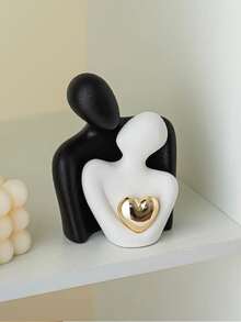 قطعة واحدة تمثال فني مطلي بالذهب بشكل قلب، ديكور لأزواج متعانقين، مناسب لديكور المنزل والغرفة والمكتب والطلاب، أفضل هدية، ديكورات الربيع والكريسماس، تخزين، ديكور الزفاف، ديكور المنزل، منظم المجوهرات، ديكورات الحفلات - متعدد الألوان - مشاهدة 12