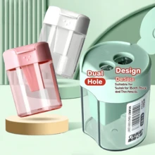 晨光双孔卷笔刀削屑盒装1个，轻松旋转卷笔刀，便携式学生卷笔刀，木质杆铅笔刀APS912D4，小巧方便携带，适合学生和办公室用户，返校用品