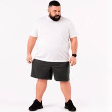 Tactel Plus Size Men's 3-Piece Bermuda Shorts - Sports Casual - 黑色/鉛色/冰色 - 查看 4