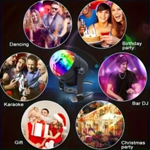 USB 7-Color Magic Ball Smart Lamp, LED Stage Projection Light, Multicolor Upright Projection Lamp, Plug Into USB Port For Use, Remote Control, Multi-Color Adjustment Nightlight, Party Background Decor, Suitable For Holiday Decoration, Birthday Party Atmosphere, Stage Lighting, Living Room, Office, Bedroom, Game Room, Dining Room, Christmas, Ideal Party Lamp, Create Atmosphere Projection Light, Holiday Gift, Valentine's Day, New Year And Valentine's Day Perfect Gift