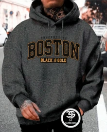 Boston Sweatshirt Cold Weather Jacket Printed Jacket Various Colors Premium Line Immediate Shipping - Baby Blue - View 6
