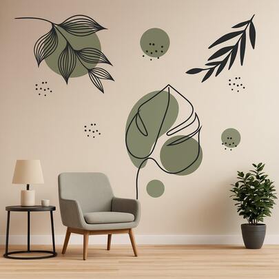 Adesivo de Parede Infantil Floral Estilo Boho Minimalista Decoração Quarto Sala Tendencia