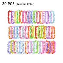 55 Pcs Artificial Hawaiian Flower Wreath Necklace, Hawaiian Theme Party Garland For Summer Beach Party, Wedding, Birthday Decorations Supplies,For Holiday Wedding Beach Birthday Decorations Party Supplies Wreaths Headbands Holiday Wedding Beach Birthday Decorations (Random Color)