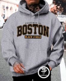 Boston Sweatshirt Cold Weather Jacket Printed Jacket Various Colors Premium Line Immediate Shipping - Baby Blue - View 5