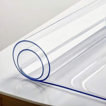 Mantel de mesa transparente de PVC: cristal claro (mantiene la apariencia de la superficie de la mesa), resistente a arañazos/impermeable/resistente al calor, duradero, fácil de limpiar, asequible