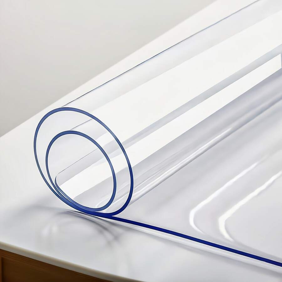 Transparent PVC Table Mat: Crystal Clear (Maintains Tabletop Appearance), Scratch-Resistant/Waterproof/Heat-Resistant, Durable, Easy To Clean, Affordable