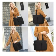 Practical Nylon Crossbody Tote Bag For Women - 黑色 - 查看 6