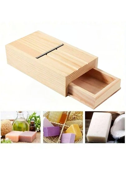 1set Soap Slicer With Drawer, Wooden Slab For Soap Bars,Wood Soap Beveler Plane,Tool For Refining Soap, Wooden Soap Digger, Soap Scraper, DIY Soap Finishing Tool And Valentine's Day Candle Production, Valentine's Day Weddings, Birthdays, Summer Or Winter Home And Bathroom Decoration,Soap Candle Making Tools DIY Art Craft,For Soap Makers & Crafters DIY