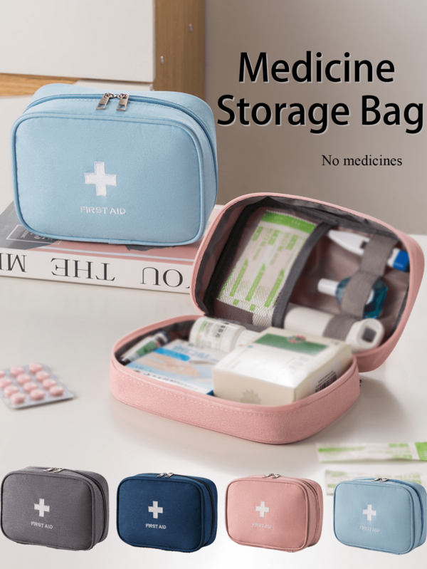 Portable First Kit, Medicine Storage Bag, Portable Medical Bag, Multi-Functional Emergency Kit, Portable Travel Medicine Storage Bag, Does Not Contain Medicines Or Other Materials, Is Easy To Carry And Durable, Suitable For Travel, Home Essentials, Travel, Outdoor Activities, Cruises, Summer Vacations, Outdoor Camping, And Hiking. Medicine Bag Pill Box Medicine Organizer For Outdoor Travel Essentials First Aid Bag