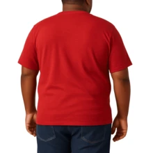 Men's Basic Plus Size T-Shirt Sizes P To G8 Viscolycra Mesh Fabric With V-Neckline - Red - View 2