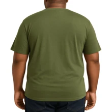 Men's Basic Plus Size T-Shirt Sizes P To G8 Viscolycra Mesh Fabric With V-Neckline - Army Green - View 2