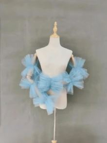 1 Pair White Puff Sleeve Cuffs, Bridal Gown Gloves Sleeve Cuffs, Photography Prop For Studio Photoshoot, Bride Wedding Gloves, Long Tulle Mesh Sleeve Cuffs, Chiffon Crystal Tulle Arm Sleeve Cuffs, Detachable Versatile Sleeve Cuffs, Bridal Gown Arm Sleeves, Tulle Dress Sleeves, Sleeveless Dress Arm Cuffs, Applicable For Wedding, Party, Performance, Cosplay, Decorative Accessory Autumn Accessories