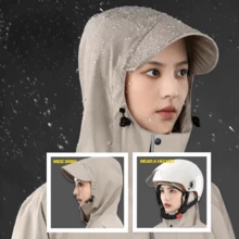 Raincoat For Electric Cars, Battery Motorcycles, Long Rainproof Poncho For Men And Women - 黑色 - 查看 2