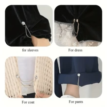 2/4/6/8/10pcs Multi-Functional Magnetic Clips, New Magnetic Clips, Strong Magnetic Scarf Clips With Chain, Shirt Clips, Fashion Accessories For Tightening T-Shirt Hem, Neckline Hem And Pant Hem, Halloween Decor